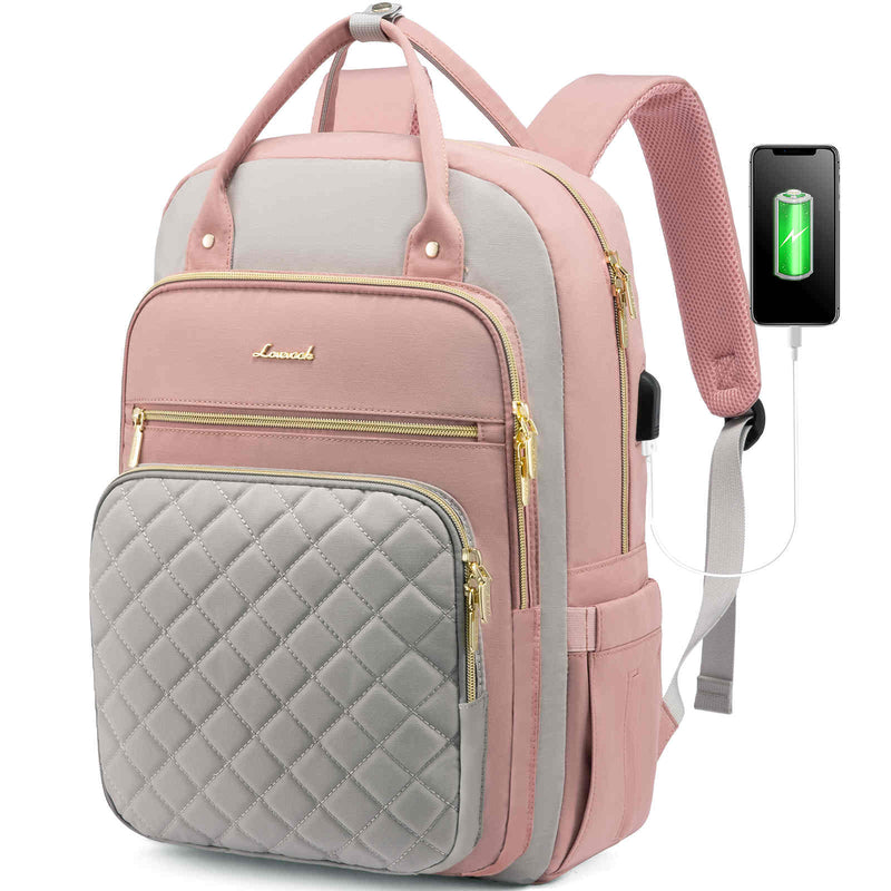 LOVEVOOK Laptop Backpack for Women, contrasting colors, Fit 15.6"/17"