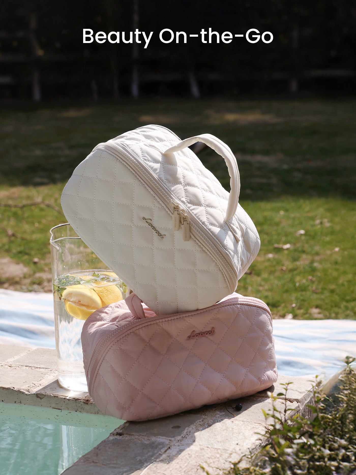 bag for makeup travel LOVEVOOK 2Pcs Travel Makeup Bag Small and Large Waterproof with 5 Compartments