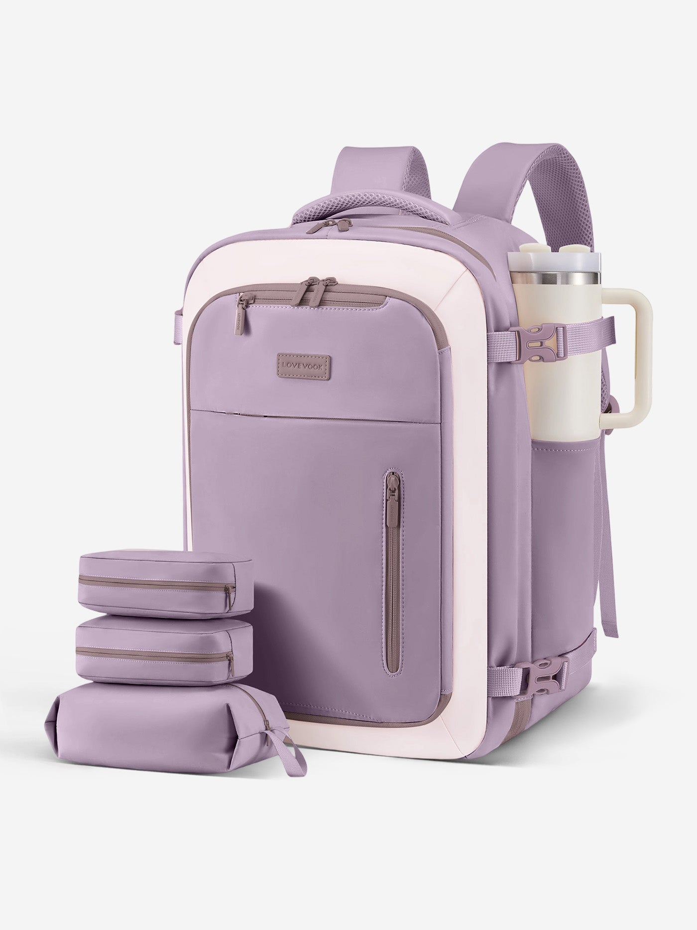 Lavender Multi-Compartment Women\'s Travel Backpack with Pink Accents Active Daypack 20L in Meadow Mauve | Away main image 4