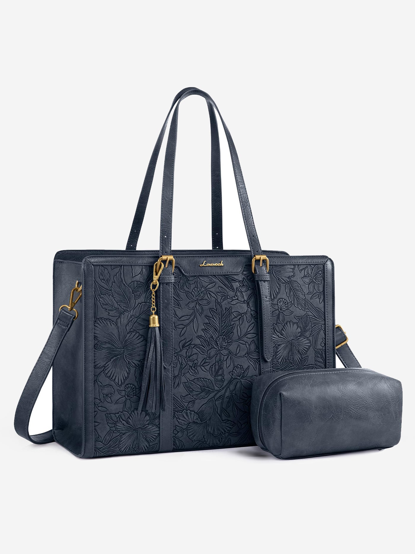 トートバッグ ANYTIME LOREAK Big shoulder bag Vintage LOVEVOOK Embossed Vintage Leather Laptop Tote 15.6