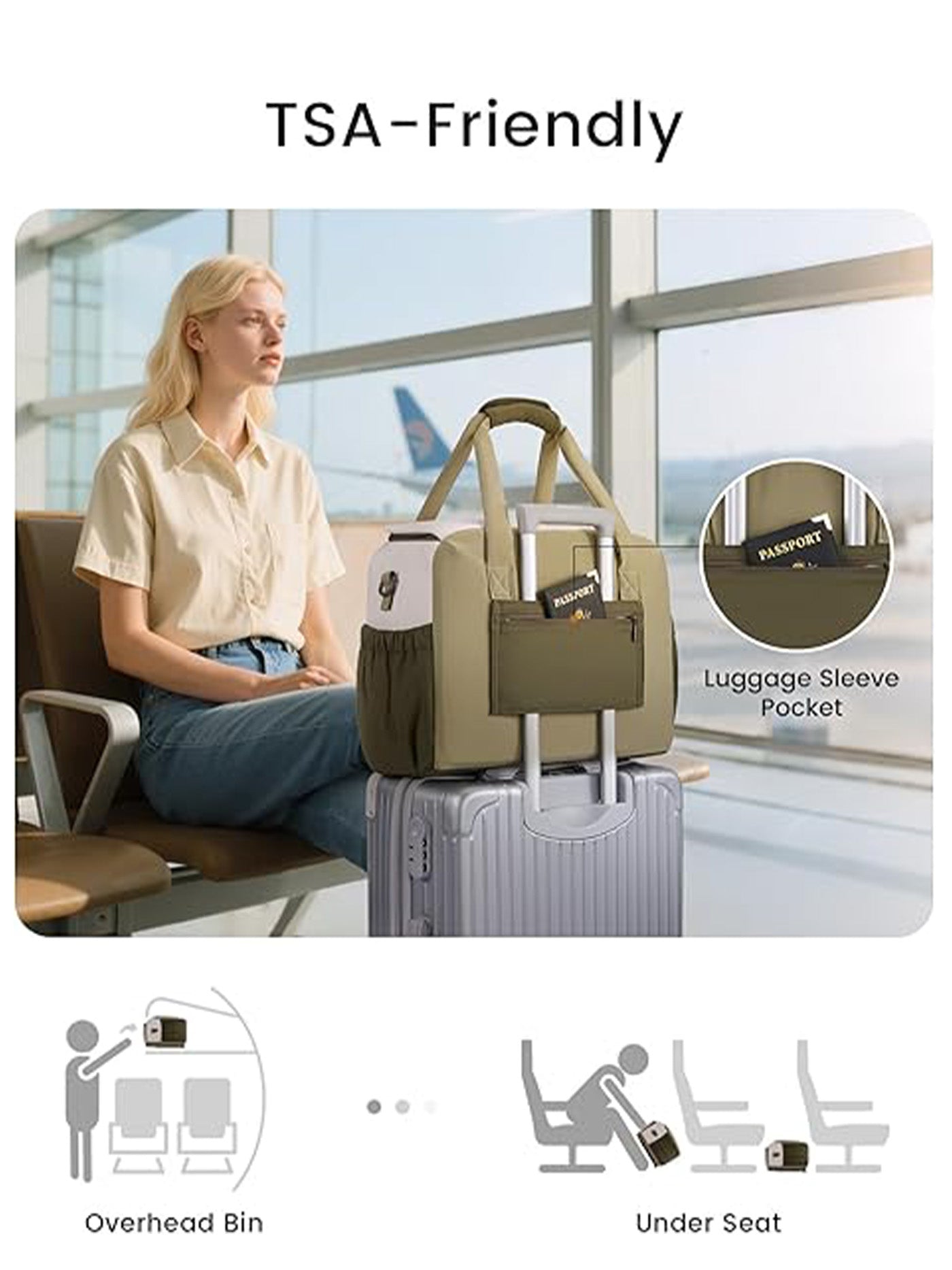 LOVEVOOK Duffel Bag 26L/36L Water-Resistant with Multiple Pockets