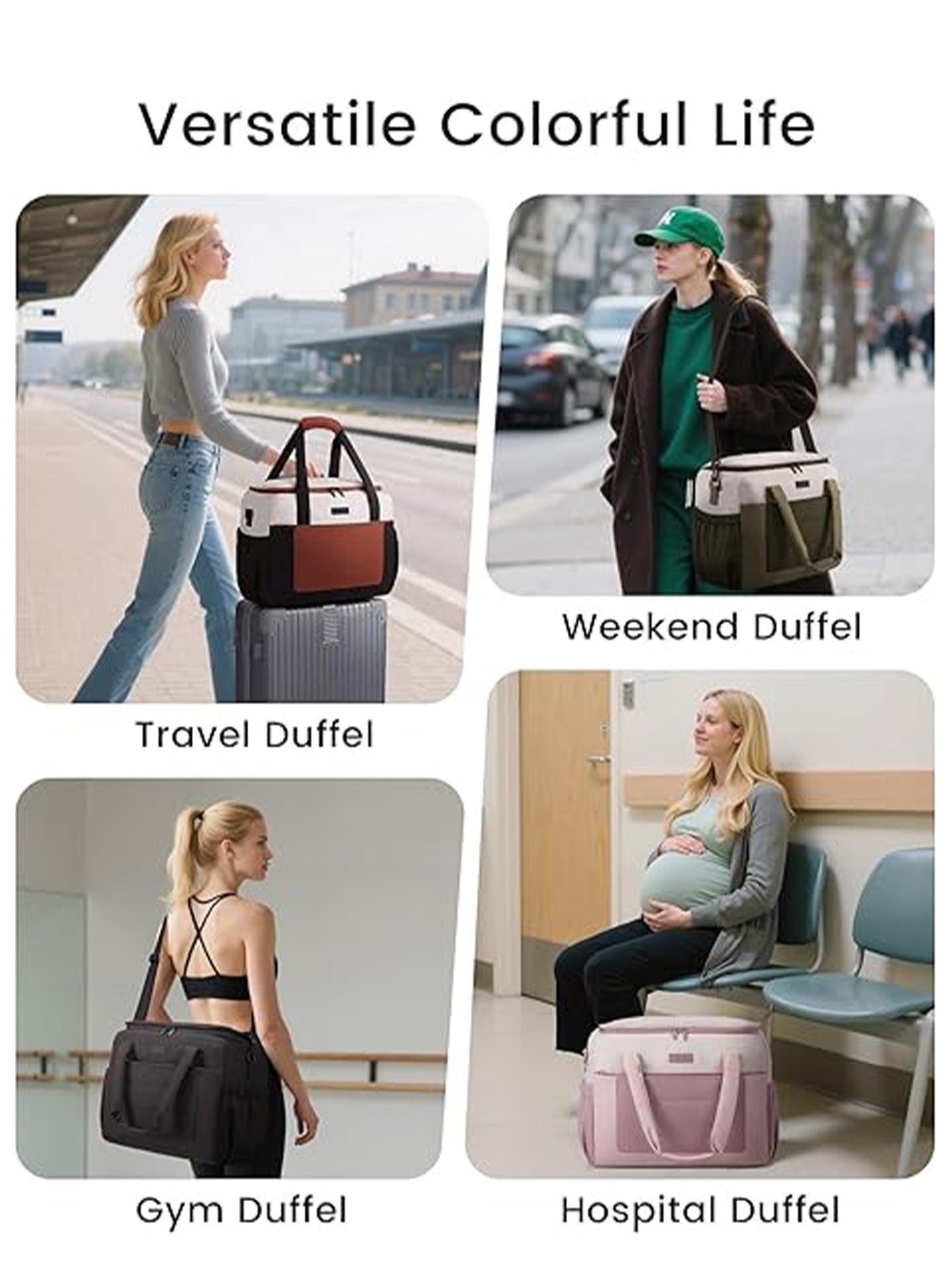 LOVEVOOK Duffel Bag 26L/36L Water-Resistant with Multiple Pockets
