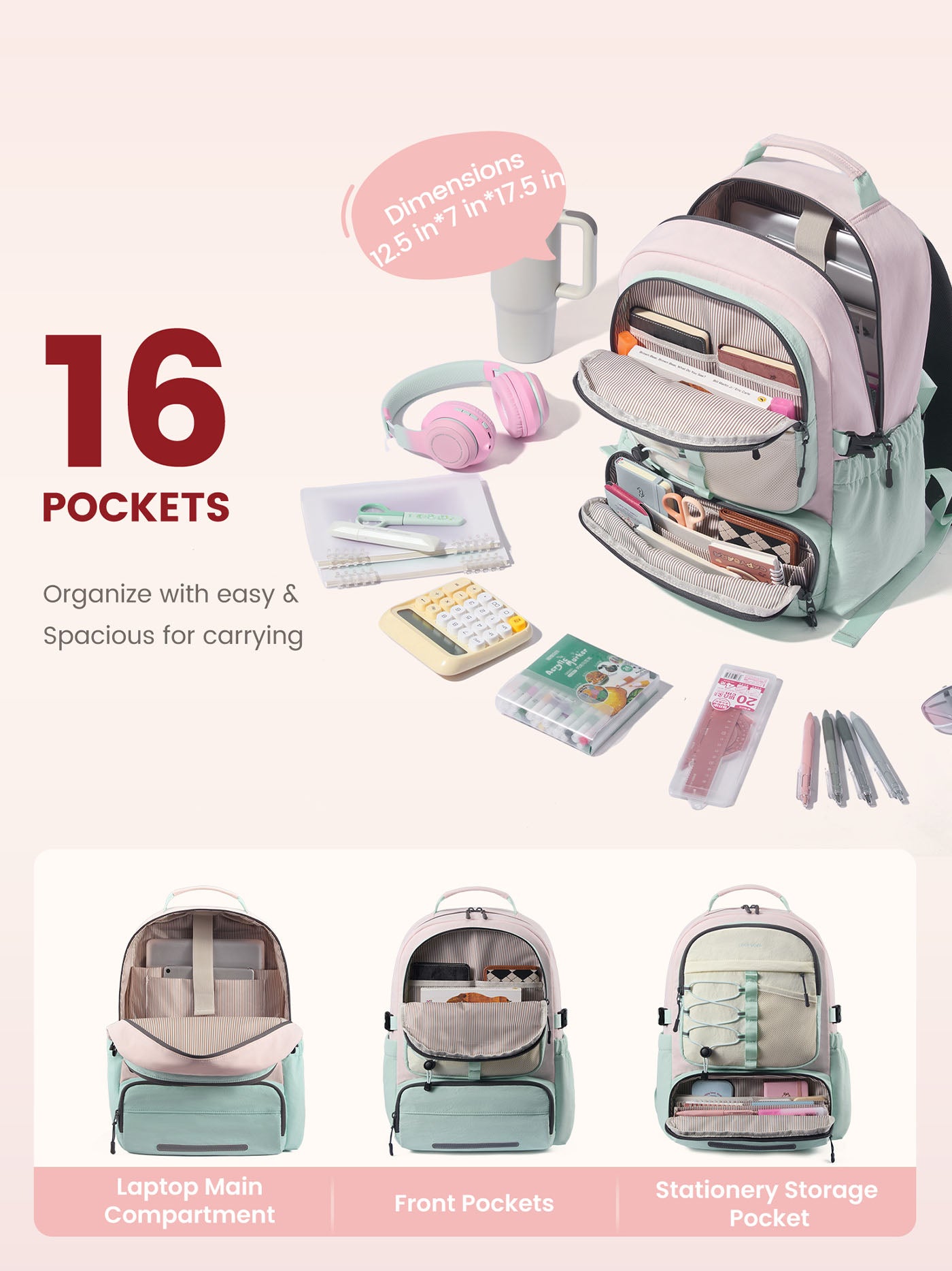 Cute School Backpack 15.6"