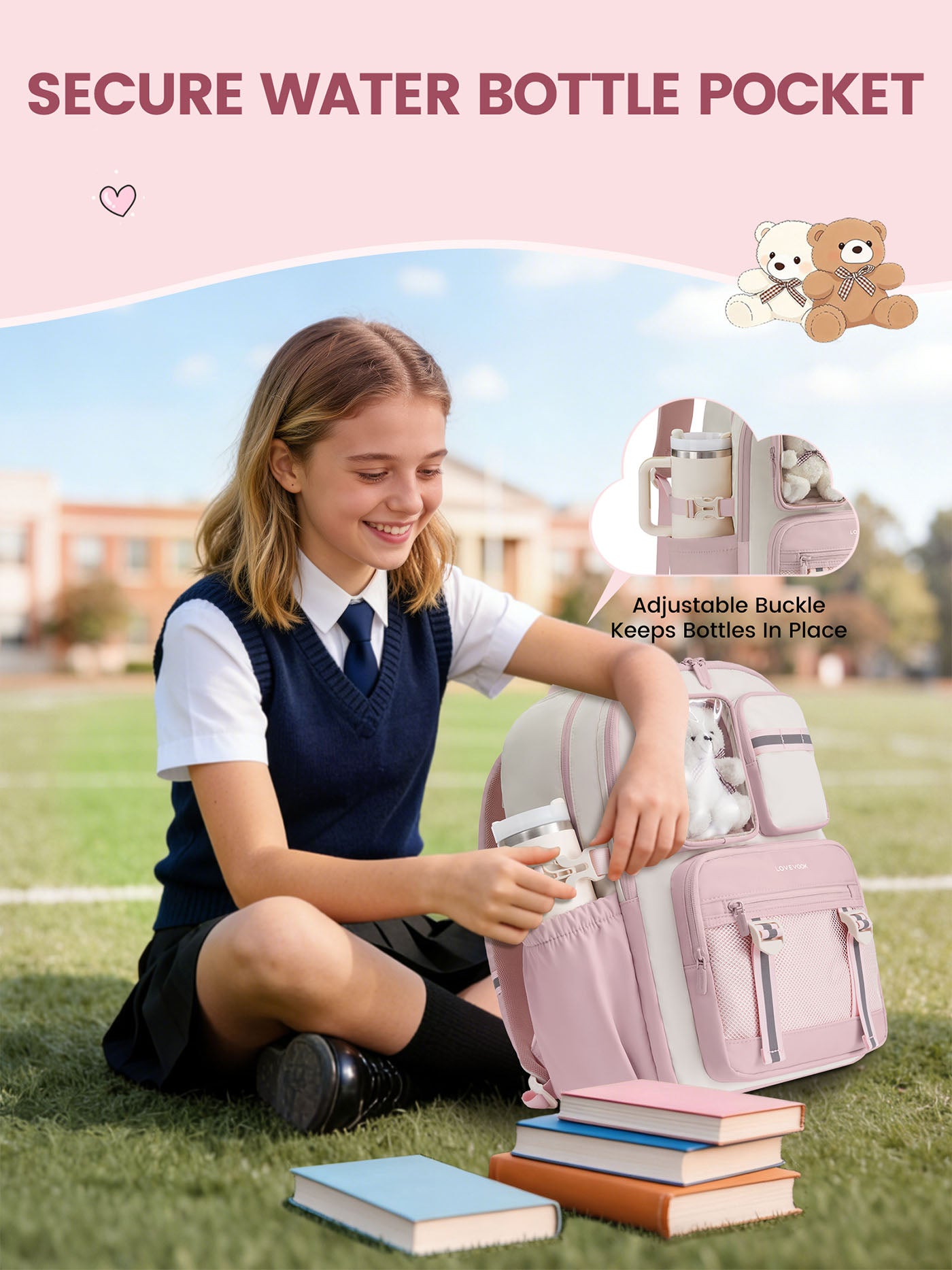 Cute School Backpack 15.6" 17.3"