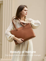 Elevate Top-Grain Leather Tote--100% Cowhide