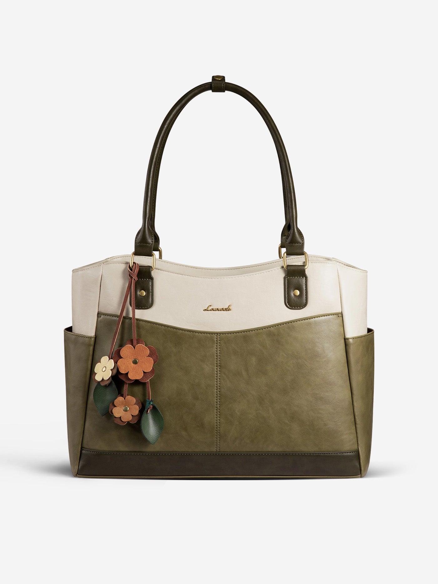 LOVEVOOK Leather Vintage Tote Bag 15.6