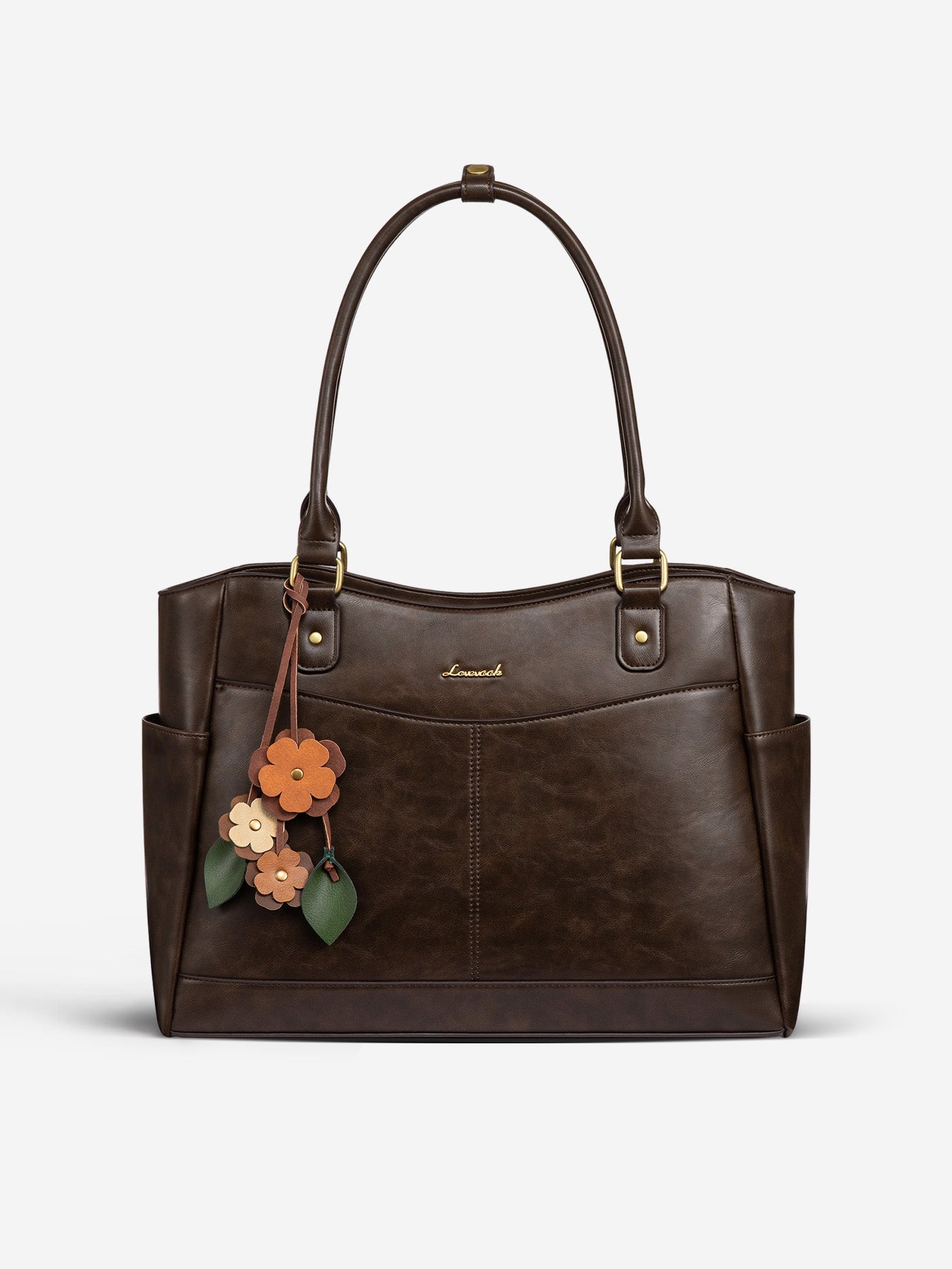 LOVEVOOK Leather Vintage Tote Bag 15.6