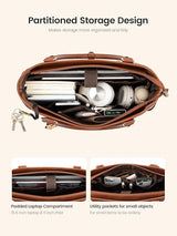 Leather Vintage Tote Bag 15.6" 17.3"