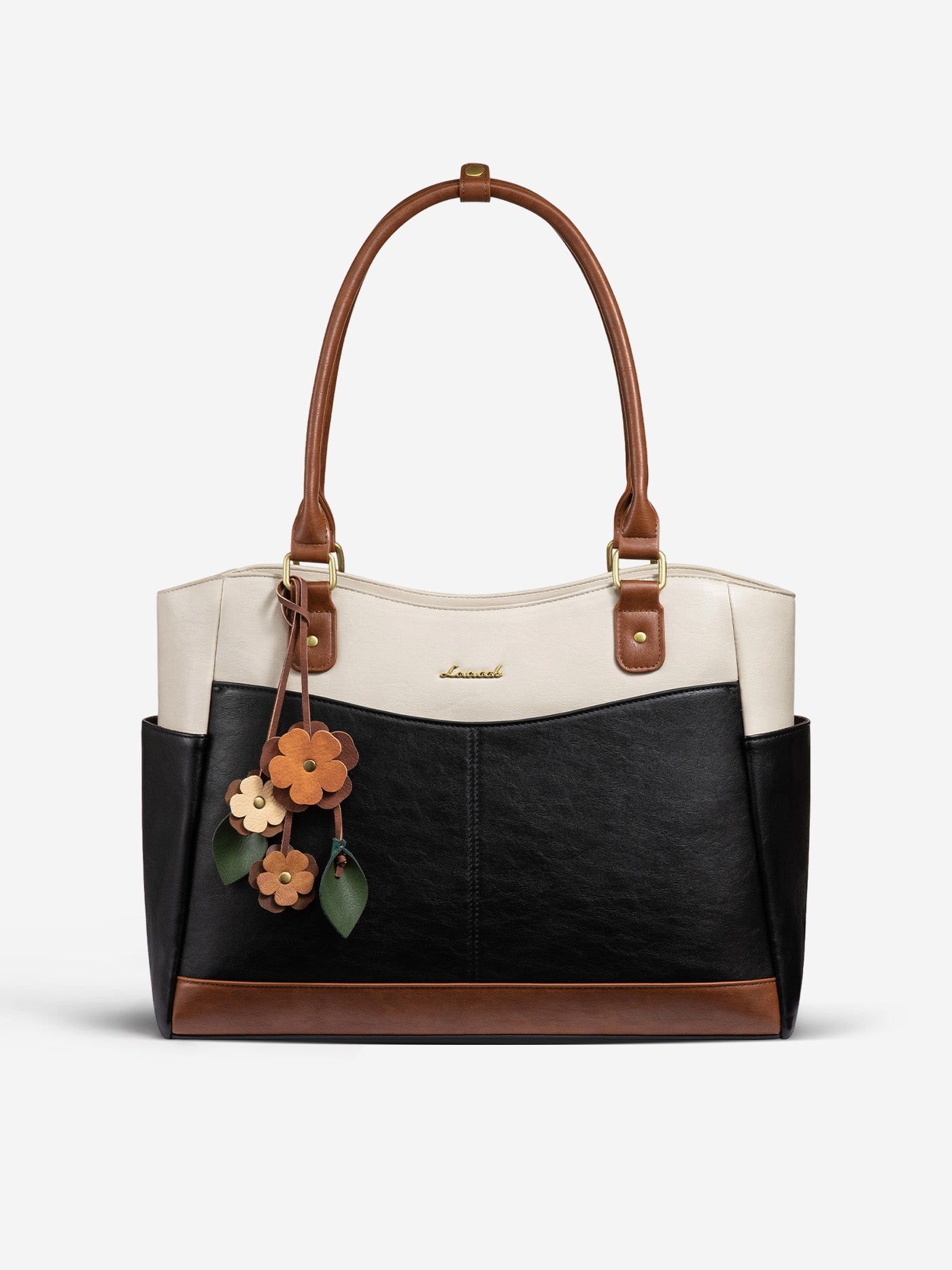 LOVEVOOK Leather Vintage Tote Bag 15.6