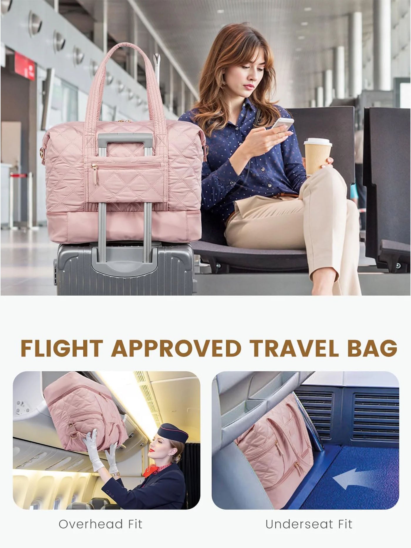 LOVEVOOK Lightweight Weekender Bag, 40L 56L 4277