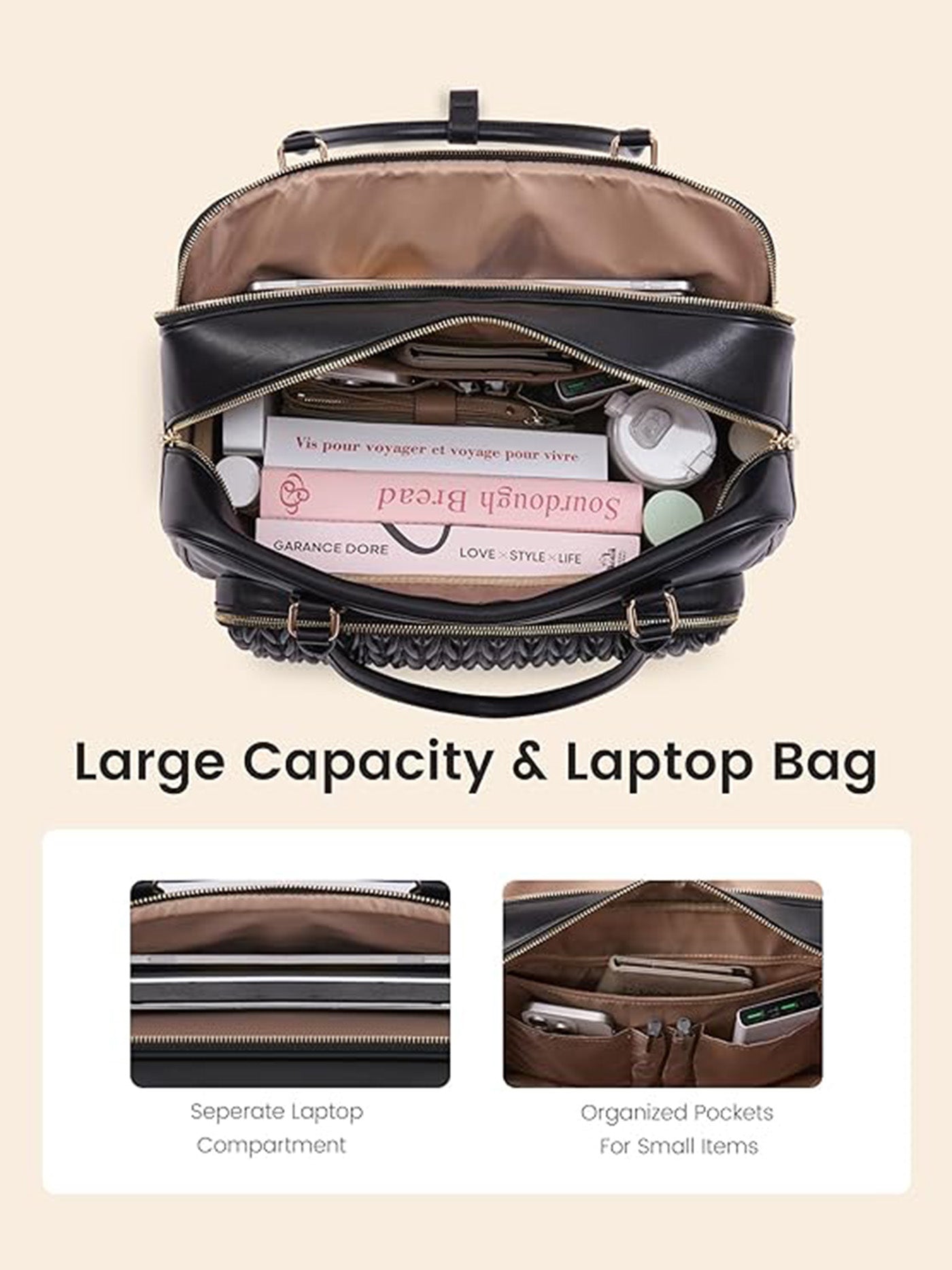 LOVEVOOK Lunch Bag With Separate Laptop Compartment 5020