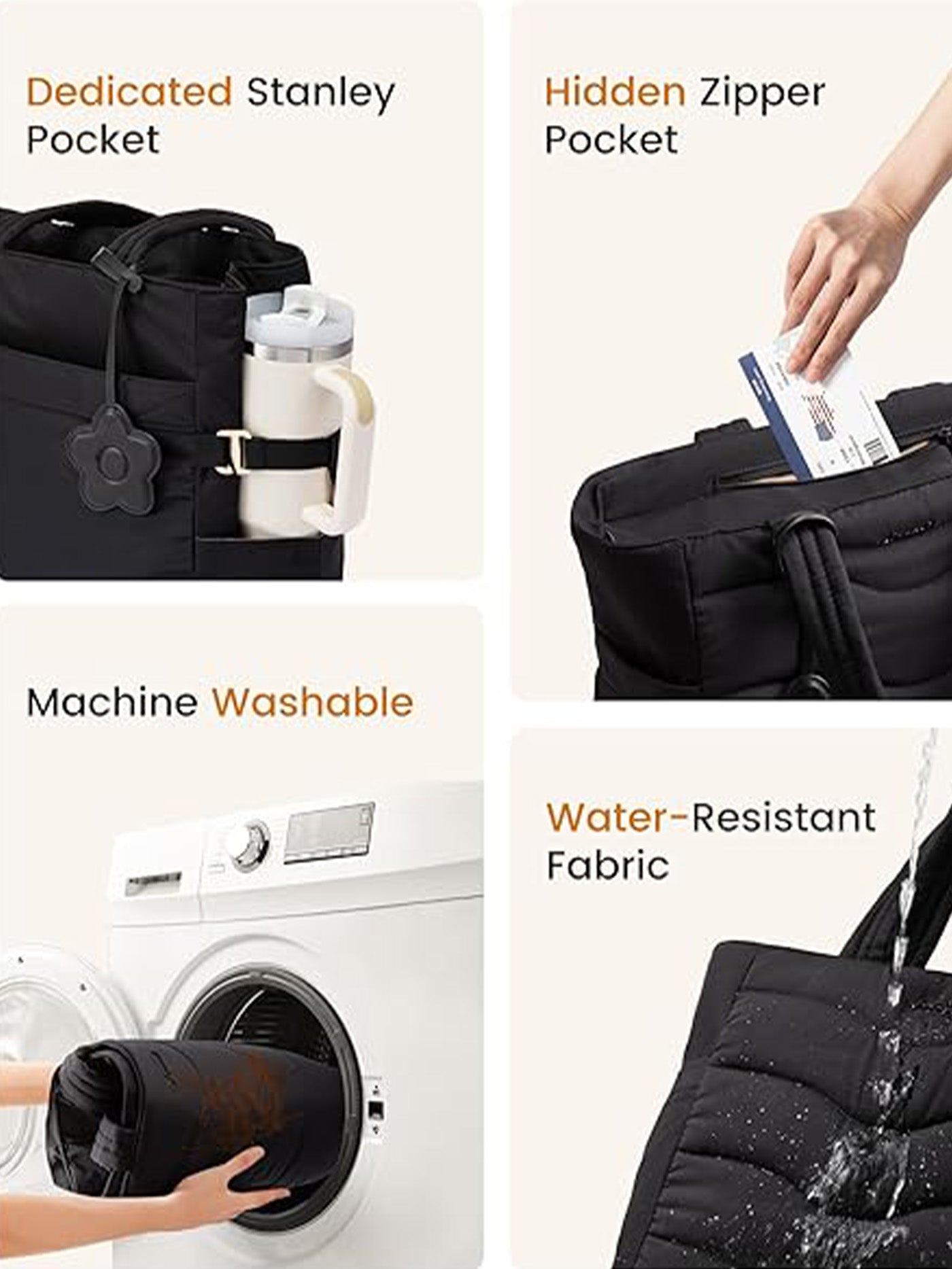 Puffer Tote Bag 15.6"17.3"