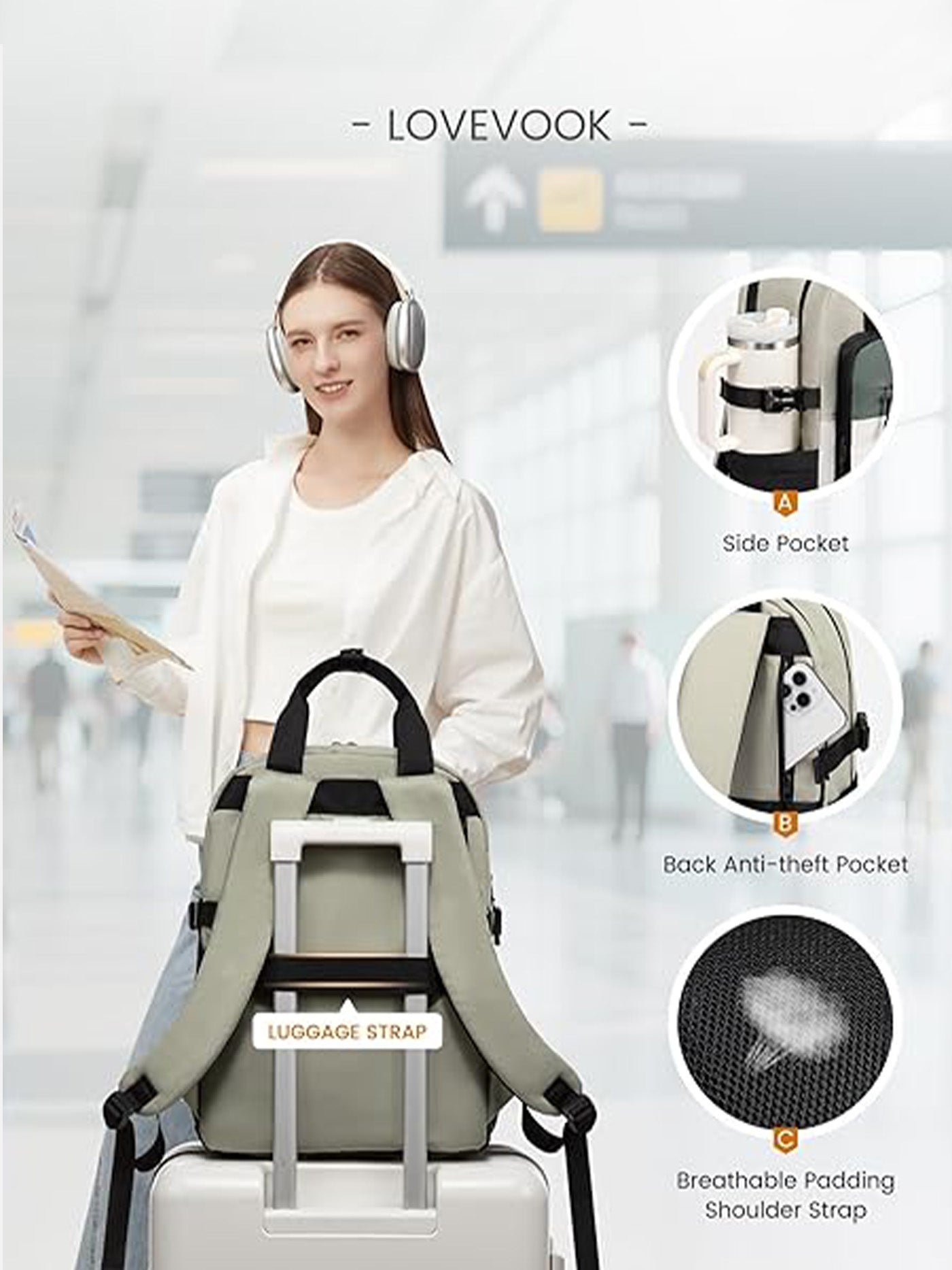 backpack for travel and school 15.6