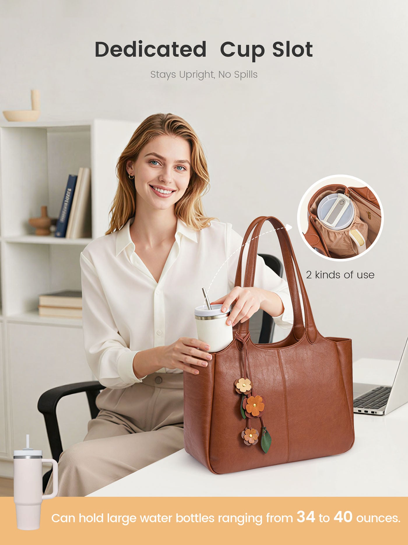 Vegan Leather Tote Bag 22L/25L