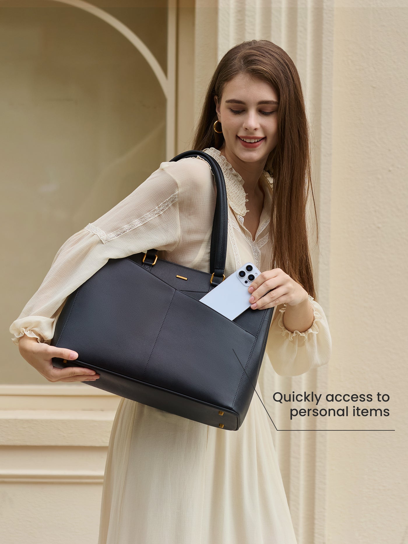 Elevate Top-Grain Leather Tote--100% Cowhide