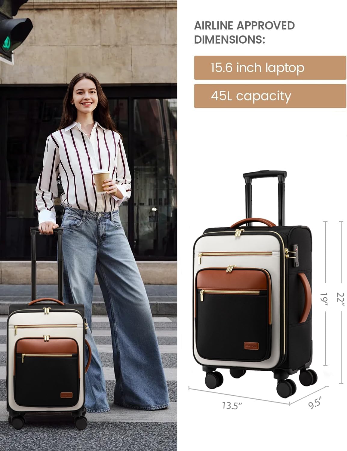 Lightweight Waterproof Suitcases, 20"(Only US)