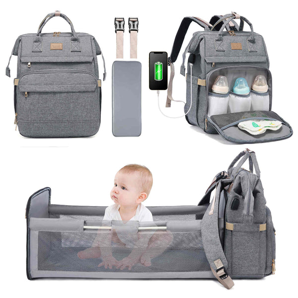 LOVEVOOK Foldable Diaper Backpack, with Changing Station, Changing Pad - Lovevook