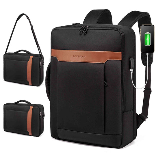 LOVEVOOK 3 in 1 Convertible Laptop Backpack Bag for Men, Fit 15.6 Inch - Lovevook