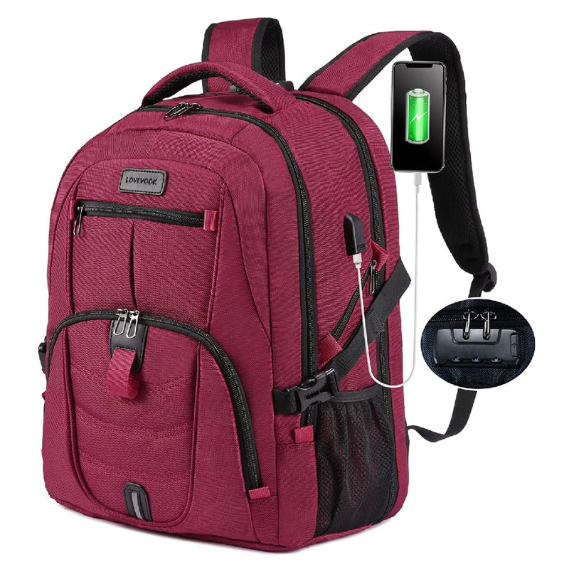 LOVEVOOK Anti-Theft Travel Backpack with Lock, Fit 17 inch - Lovevook