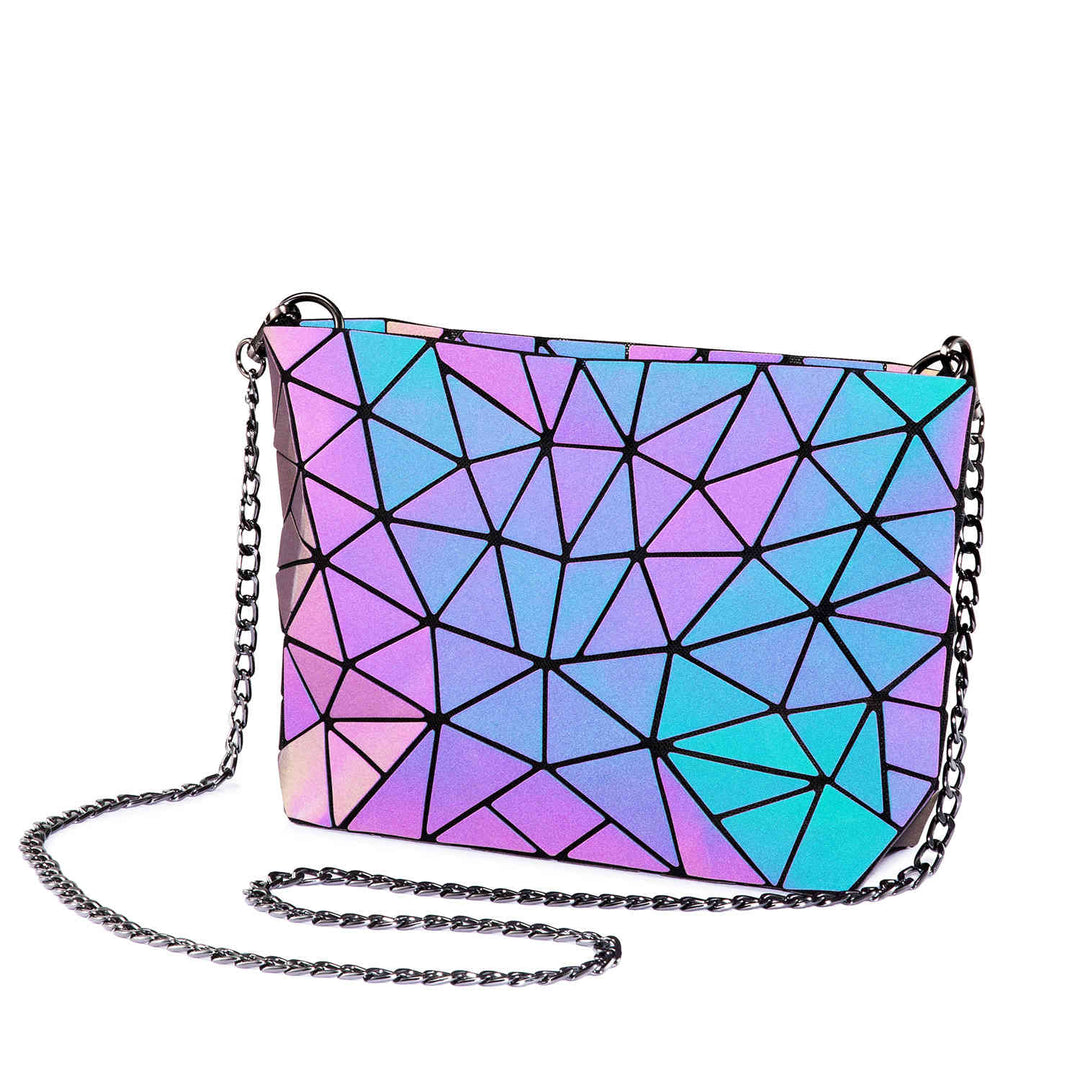 Geometric Pattern Small Crossbody Shoulder Bag With 3 pockets For