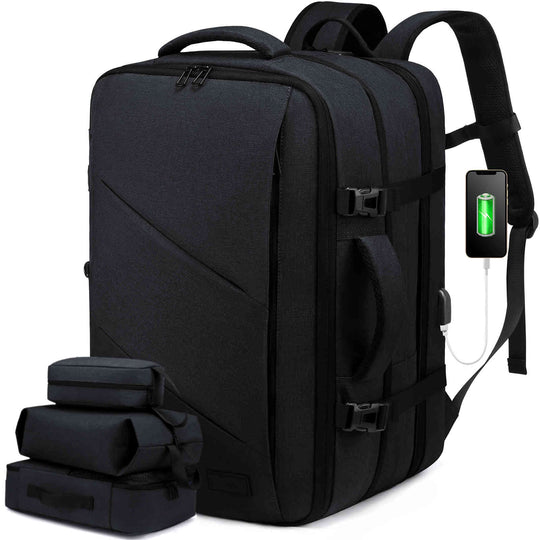 LOVEVOOK Travel Backpack, with Digital Lock, with 3 pcs Packing Cubes, Fit 17/18 inch - Lovevook