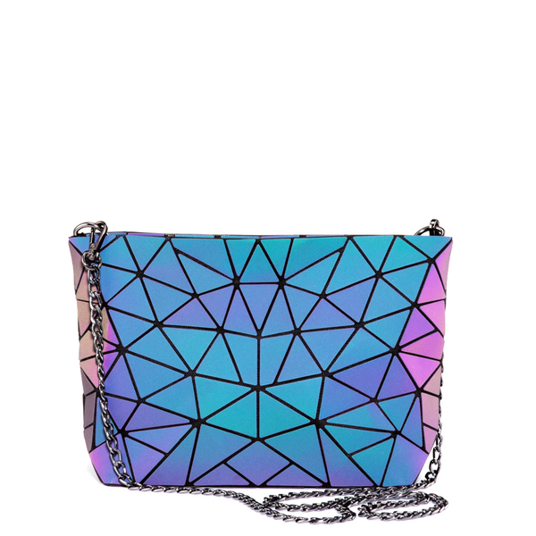 LOVEVOOK Geometric Luminous Crossbody Bag with Chain Sling iridescent - Lovevook