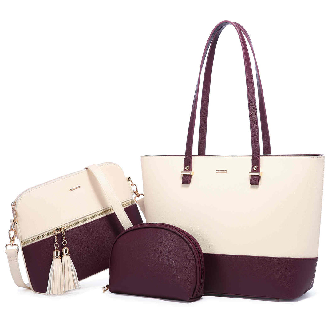 LOVEVOOK 3pcs Contrasting Colors Shoulder Bags Set - Lovevook