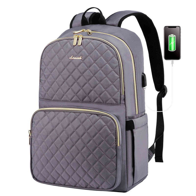 LOVEVOOK Quilted Laptop Backpack for Women, with Anti-theft zippers, fit 15.6 inch - Lovevook