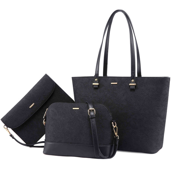 LOVEVOOK 3Pcs Shoulder Bags set with Embossed Design - Lovevook