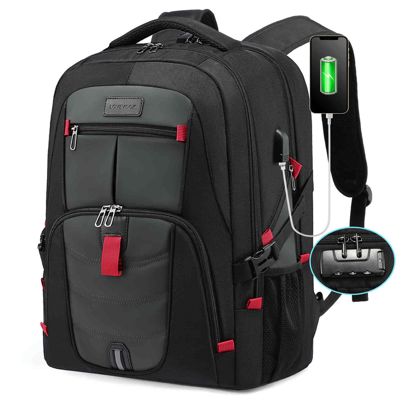 LOVEVOOK Anti-Theft Travel Backpack with Lock, Fit 17 inch - Lovevook