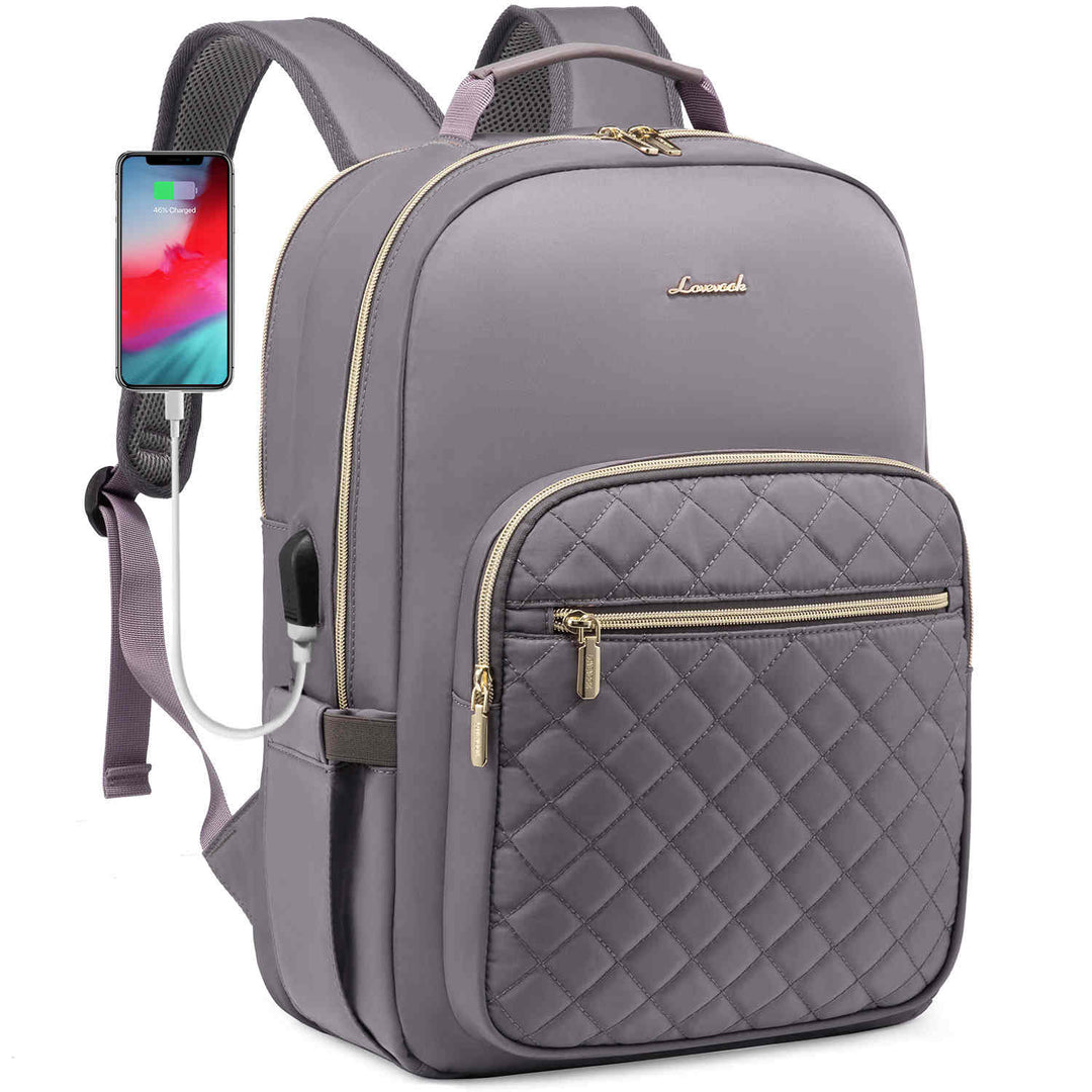 LOVEVOOK Laptop Backpack for Women, Quilted Style, fits 15.6 inch