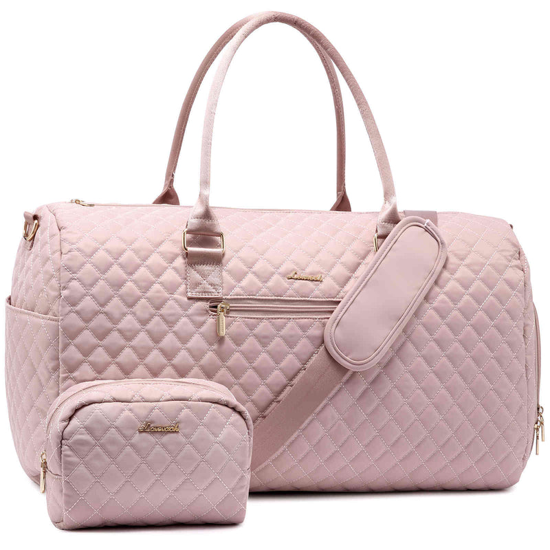 LOVEVOOK 2-Piece Quilted Design Dufflel Bag, with Toiletry Bag - Lovevook