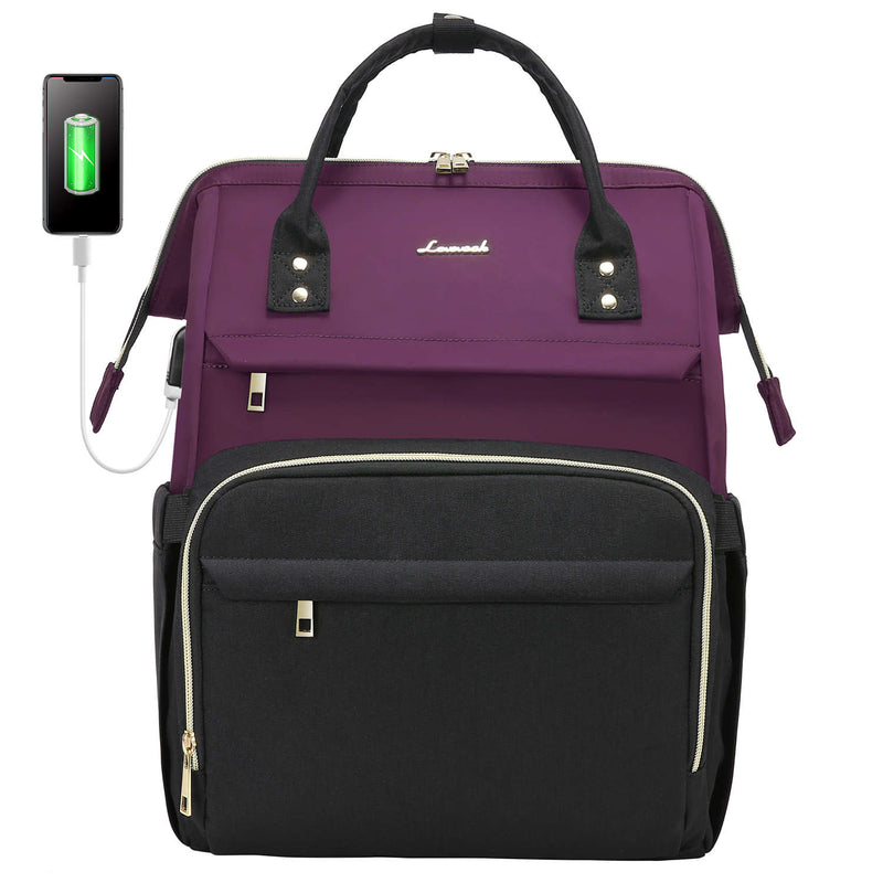 LOVEVOOK Laptop Bag for Women, Contrasting Colors, Fits 15.6/17 Inch - Lovevook