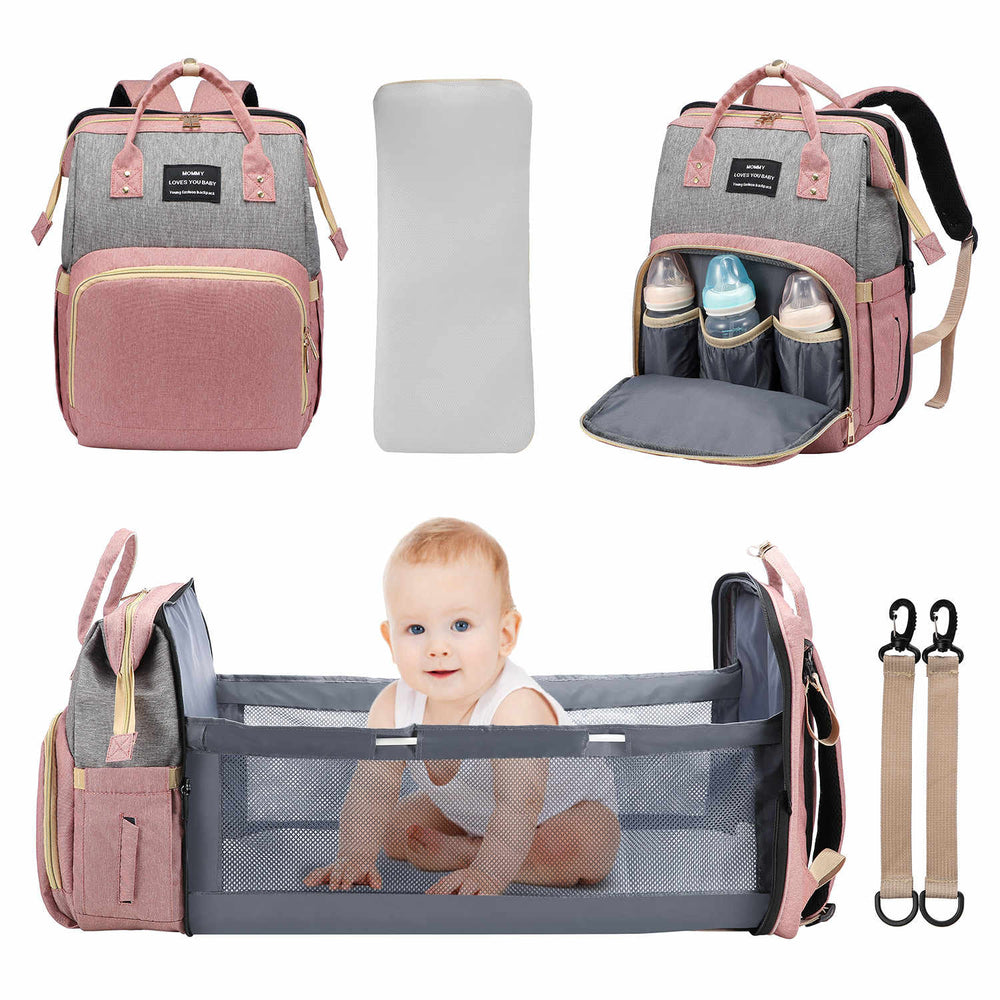 LOVEVOOK 3 in 1 Diaper Backpack with Foldable Baby Crib - Lovevook