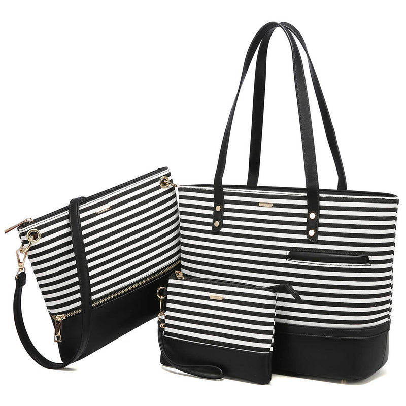 LOVEVOOK 3pcs Shoulder Bag Set, Horizontal Stripes Design - Lovevook