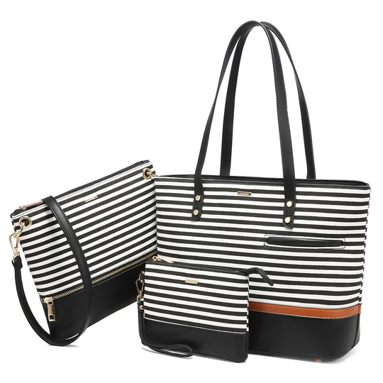LOVEVOOK 3pcs Shoulder Bag Set, Horizontal Stripes Design - Lovevook