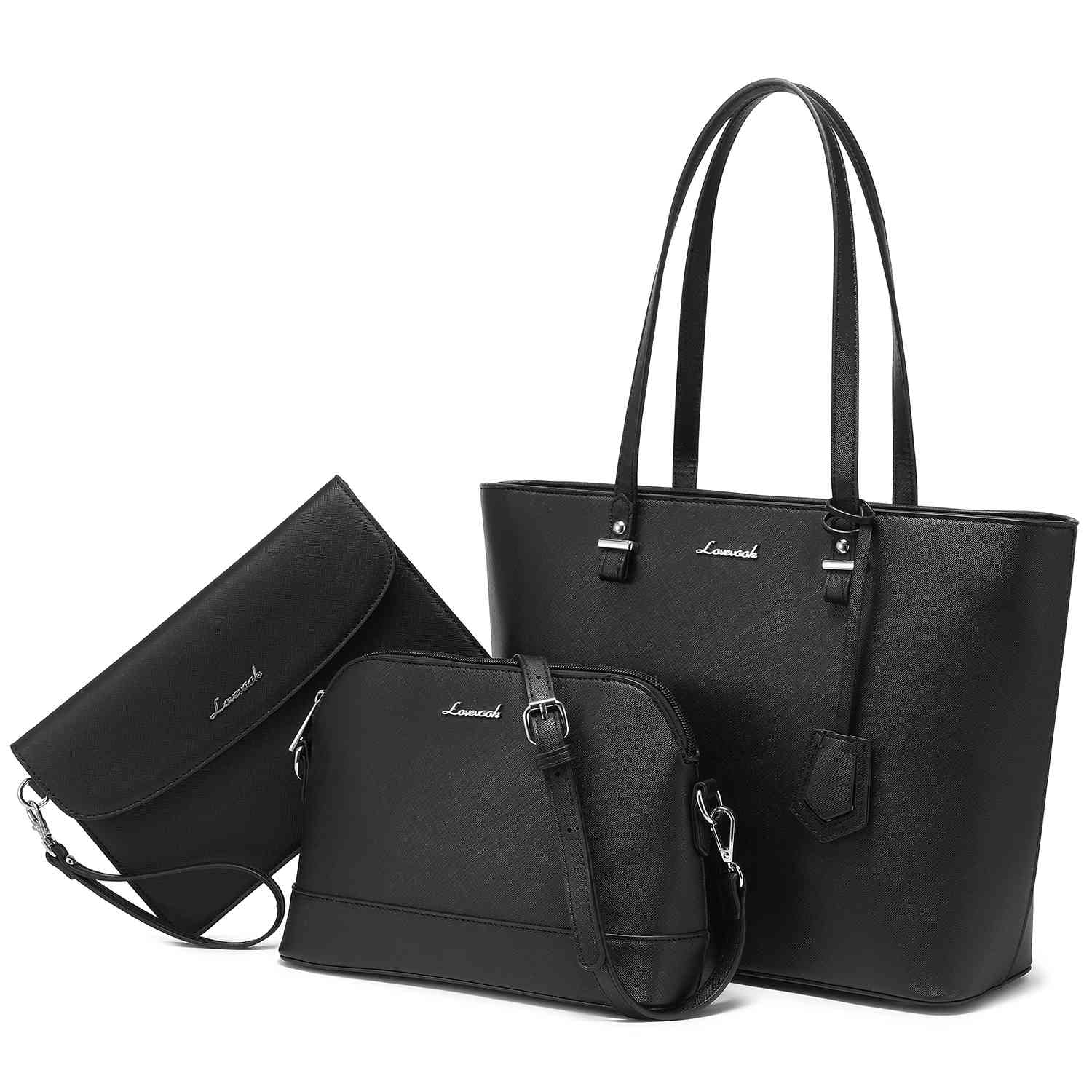 LOVEVOOK Handbags for Women 3pcs Set, metal logo - Lovevook