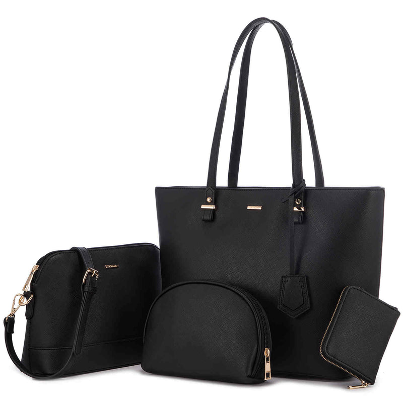 LOVEVOOK 4-Piece Shoulder Bags Set for Women - Black - Lovevook