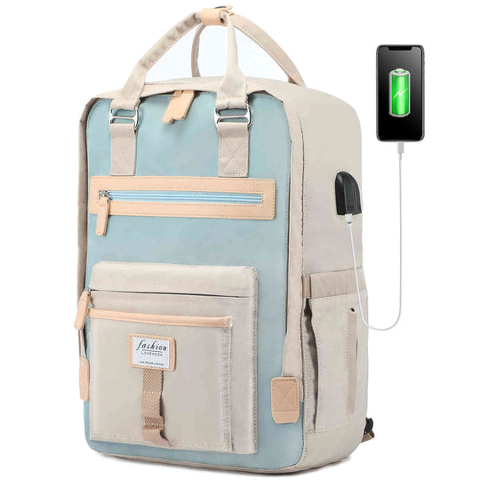 LOVEVOOK Laptop Backpack Bookbag, Macaron Colors, Fit 15.6 inch - Lovevook