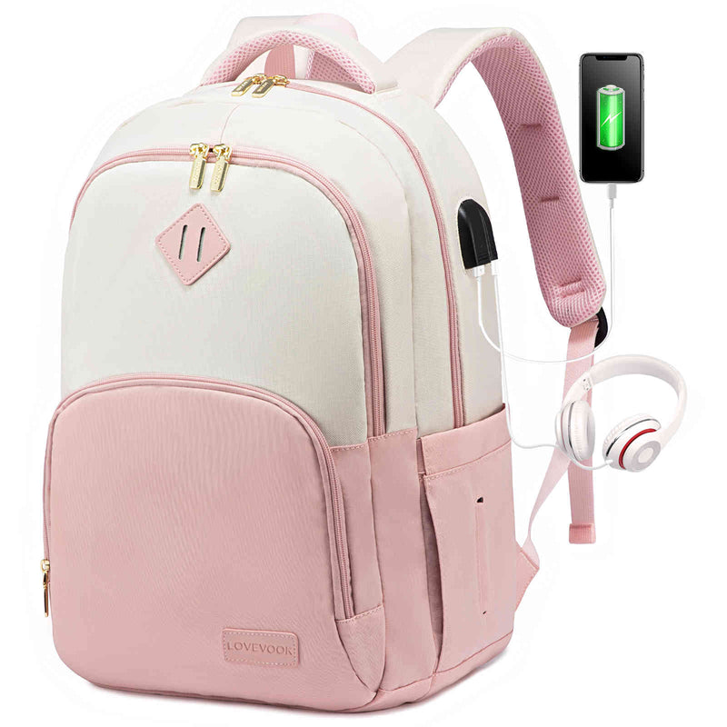 Female Pink Backpack Women's Laptop Backpack 14 15 Inches