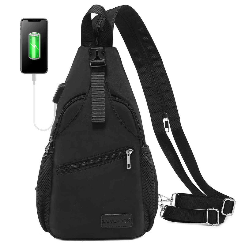Men Women Nylon Crossbody Bag Shoulder Chest Pack Sling Bag Travel Backpack