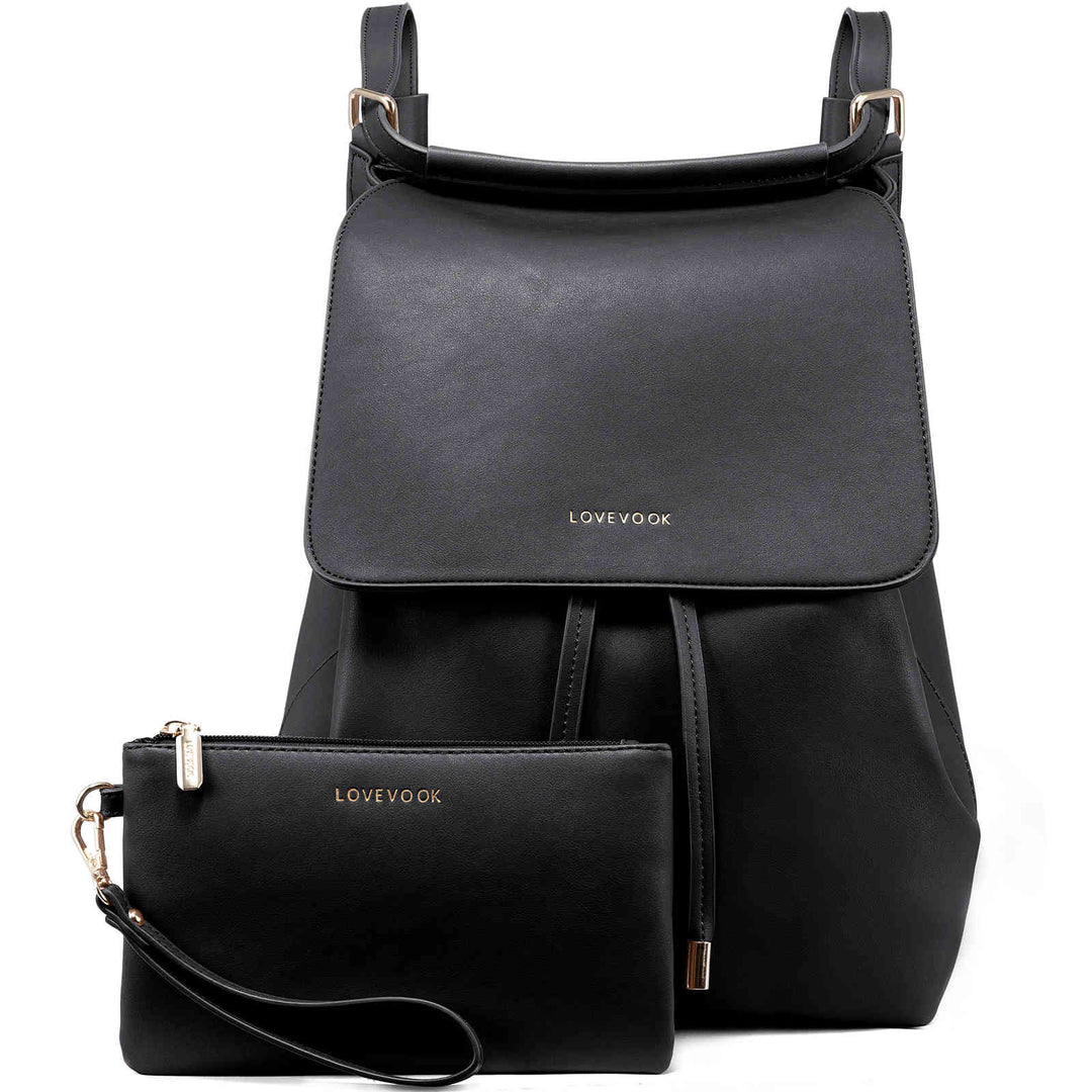 Shoulder Bag Large Handbag for Women Multi-Pockets | LOVEVOOK Black