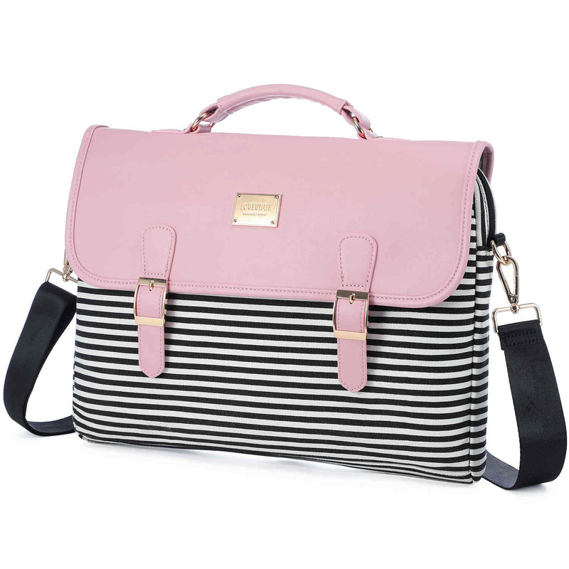 Computer Bag Laptop Bag for Women Cute Laptop Sleeve Case for Work College Slim-Pink 15.6-inch