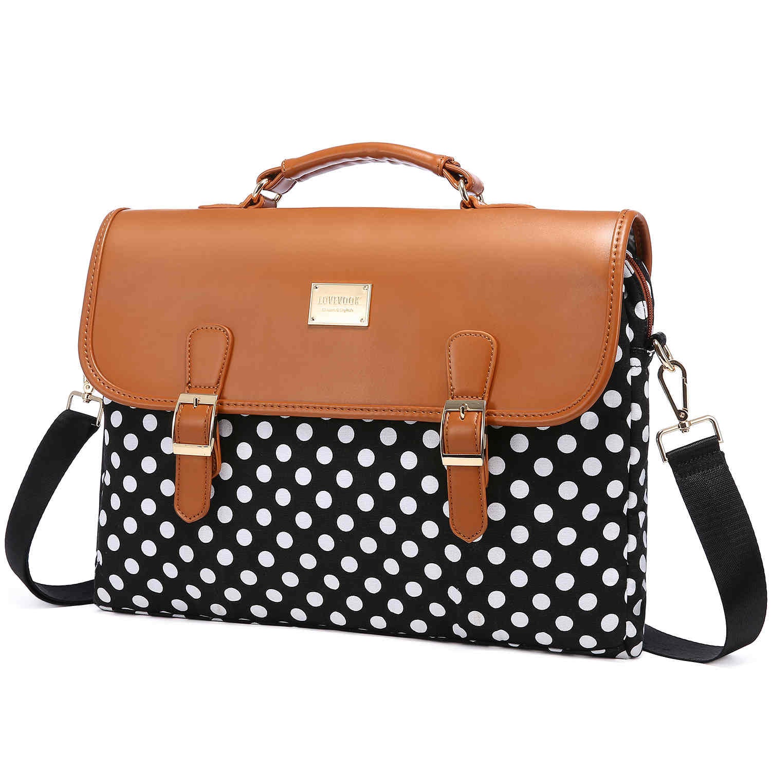  LOVEVOOK Computer Bags for Women, Laptop Bag 15.6 Inch, Laptop  Case with Trolley Sleeve, Polka Dots Pink Messenger Bag, Super Cute Laptop  Sleeve : Electronics