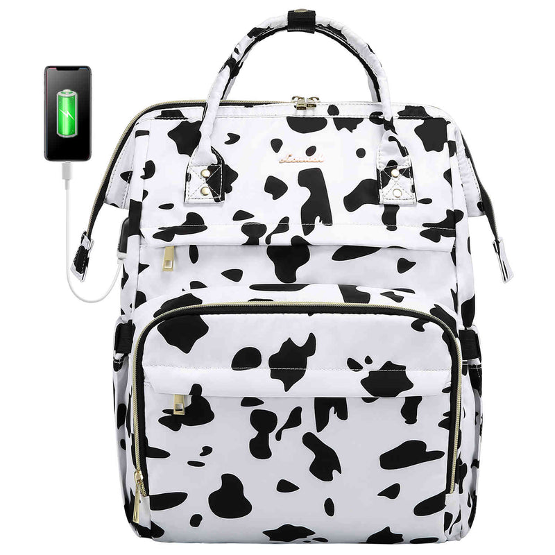 LOVEVOOK Laptop Bag for Women Large Computer Bags Cute Messenger Bag  Briefcase Business Work Bags Purse, 15.6inch, Black-Cow Print